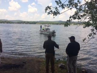 Cherokee County Rescue Squad members retrieving vehicles from Weiss lake