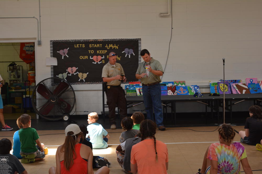 Investigators presenting at the Centre Elementary school