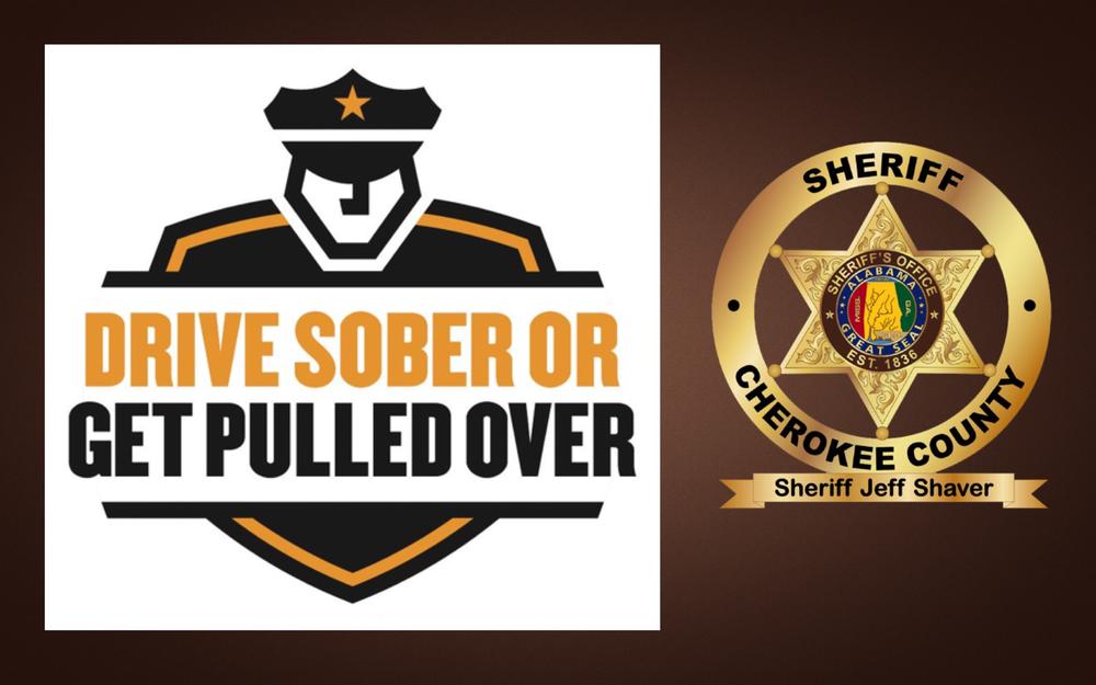 Drive Sober or Get Pulled Over with a gold sheriffs badge