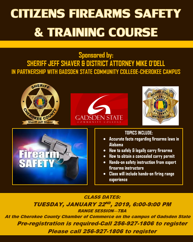 Citizens Firearms Safety and Training Course, January 22, 2019