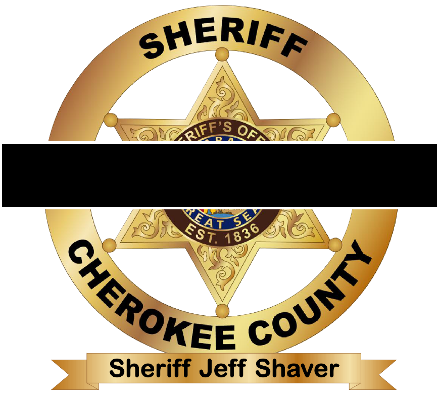 black band star of Cherokee County Sheriff