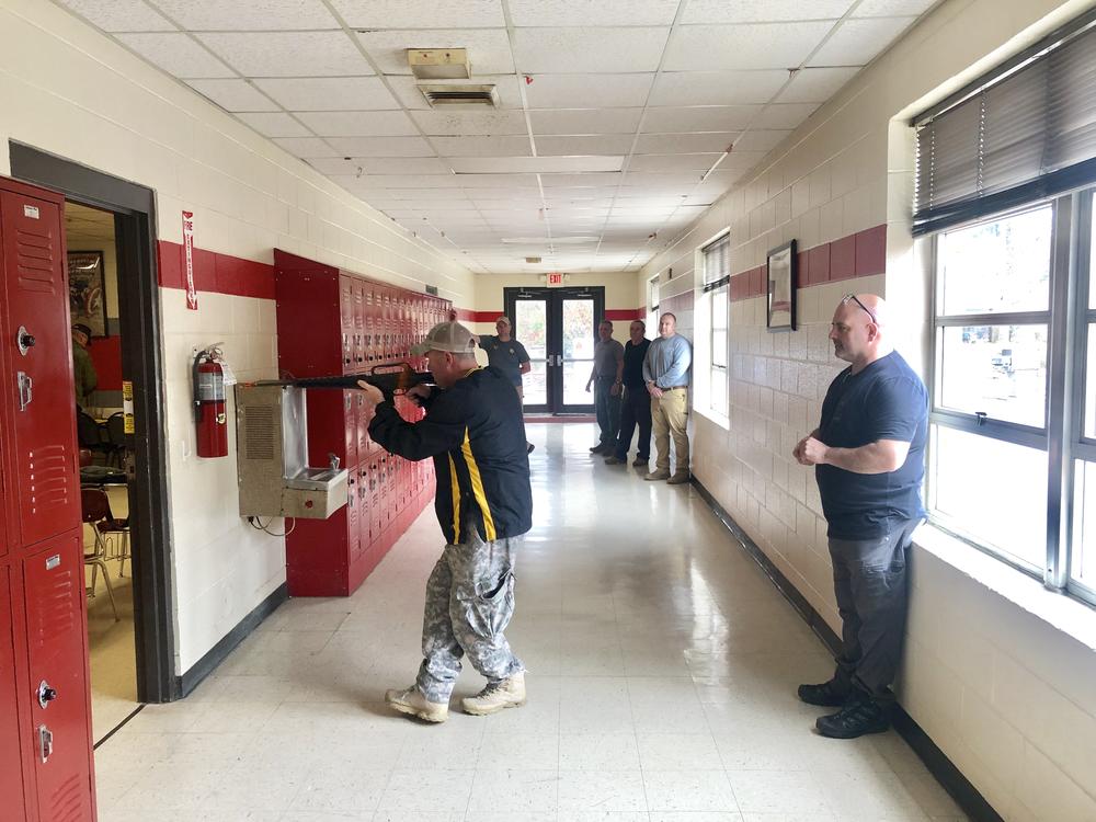 deputies participating in active shooter training session