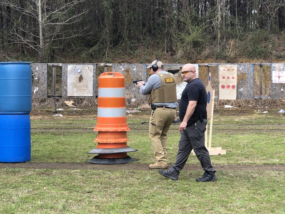 deputy target practicing