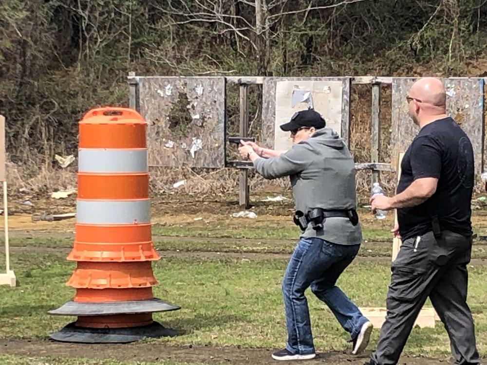 deputy walking the training course