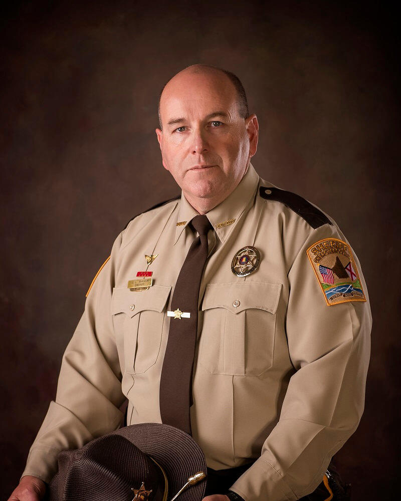 Professional portrait of current Sheriff Jeff Shaver