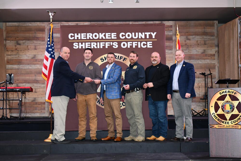 Sgt. Bubba Snead, Inv. Michael Green, and Inv. Stephen Hooks awarded with Firearms Instructors