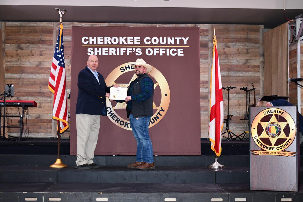 Cpl. Daniel Holcomb was awarded for 5 Years of Service with the Sheriff’s Office, Completion of K9 Training School, Most Recovered Stolen Vehicles, and Most Warrantless Arrests