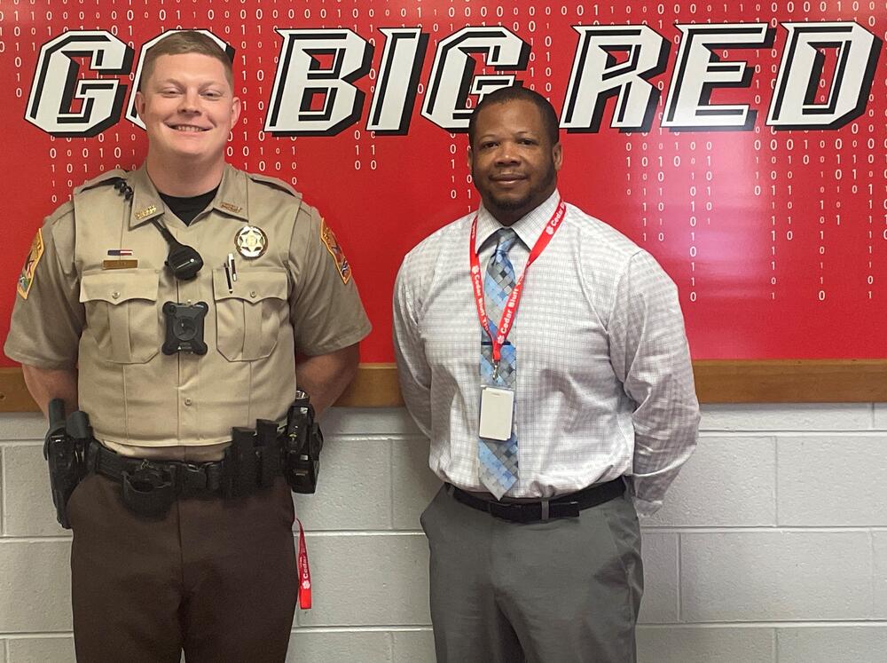 SRO Deputy Dalton Cosby and Cedar Bluff Principal 2022